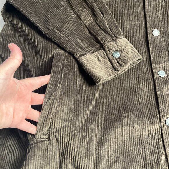 Arizona Jean Co Brown Corduroy Button-Up Shirt jacket shacket 4XLT 100% Cotton - Picture 6 of 12